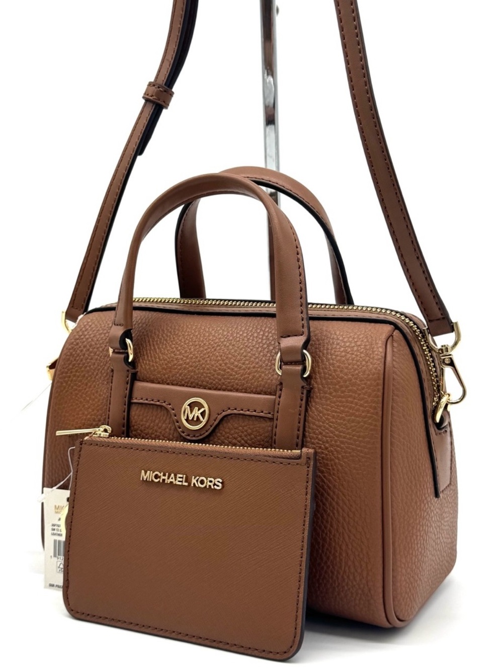 Michael Kors Small Travel Duffle Xbody Bag & Matching TZ Coinpouch Luggage